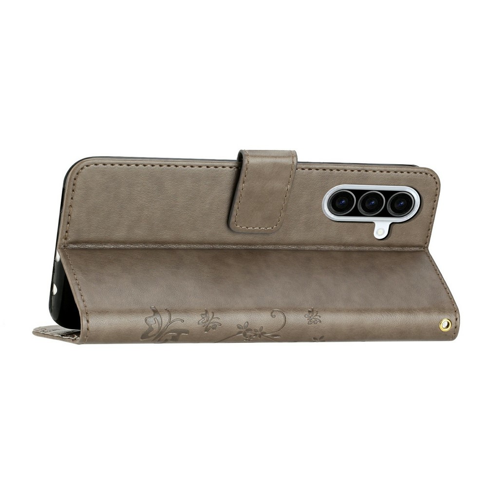  Samsung Galaxy A27 5G Fodral Blommor/Fjärilar Grå