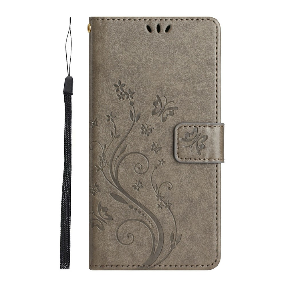  Samsung Galaxy A27 5G Fodral Blommor/Fjärilar Grå