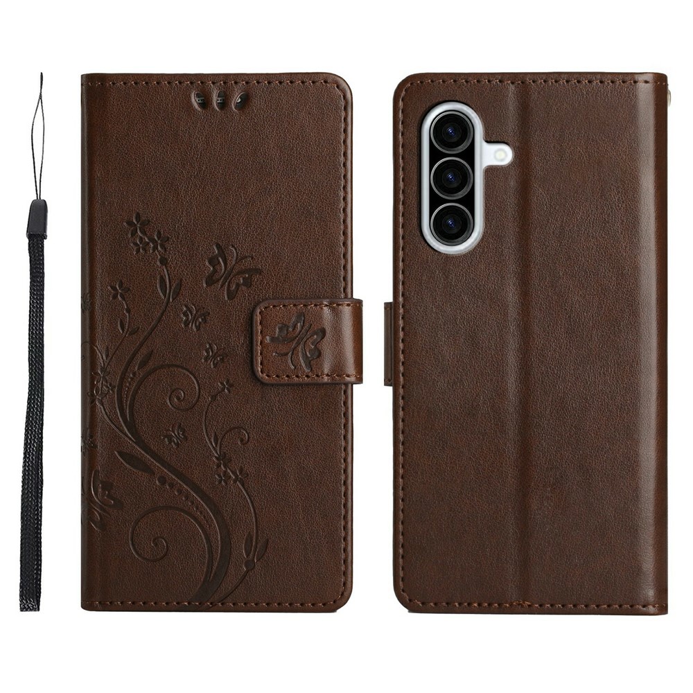  Samsung Galaxy A27 5G Fodral Blommor/Fjärilar Brun