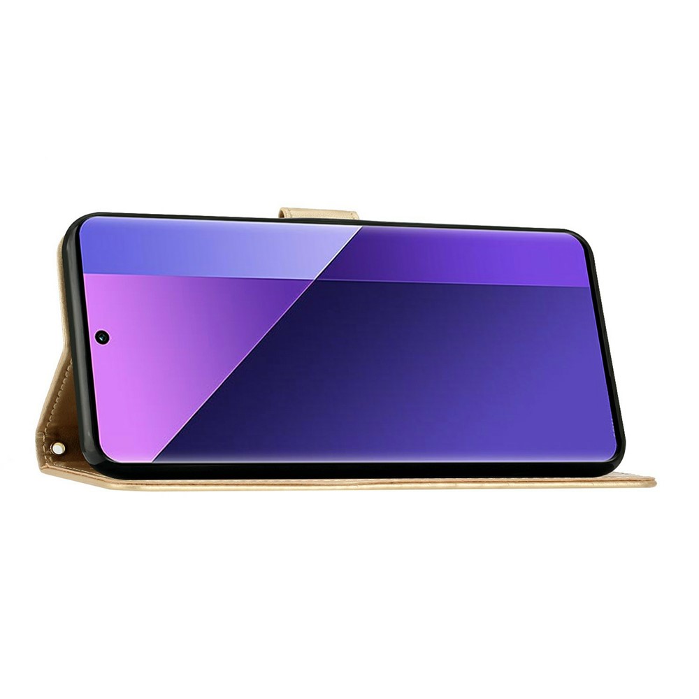  Samsung Galaxy A27 5G Fodral Blommor/Fjärilar Guld