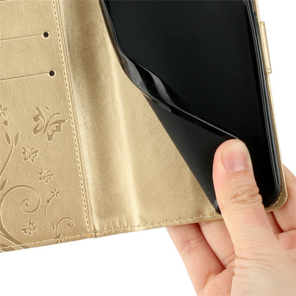 Samsung Galaxy A27 5G Fodral Blommor/Fjärilar Guld