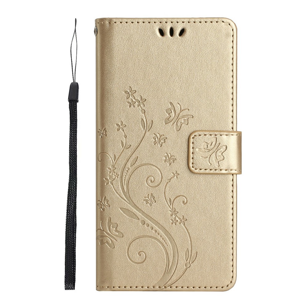  Samsung Galaxy A27 5G Fodral Blommor/Fjärilar Guld