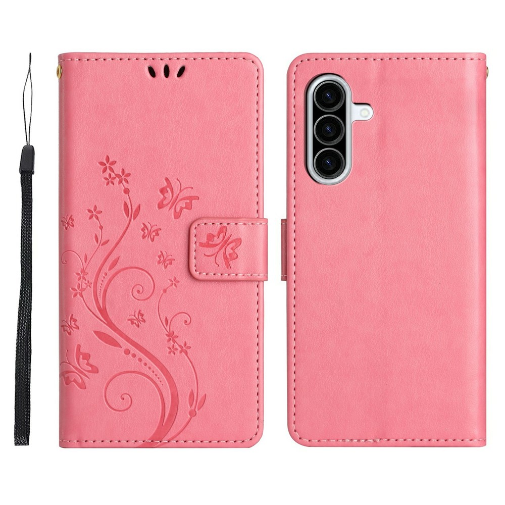  Samsung Galaxy A27 5G Fodral Blommor/Fjärilar Rosa
