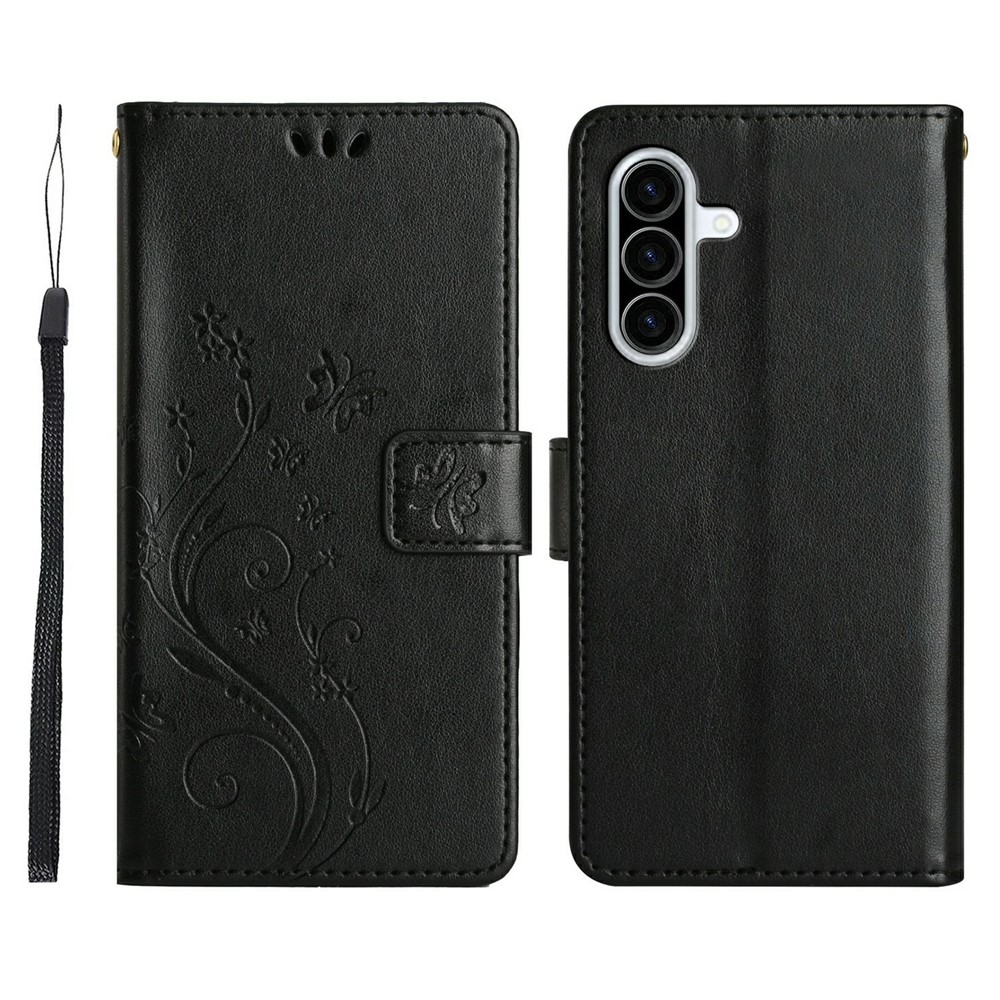 Samsung Galaxy A27 5G Fodral Blommor/Fjärilar Svart