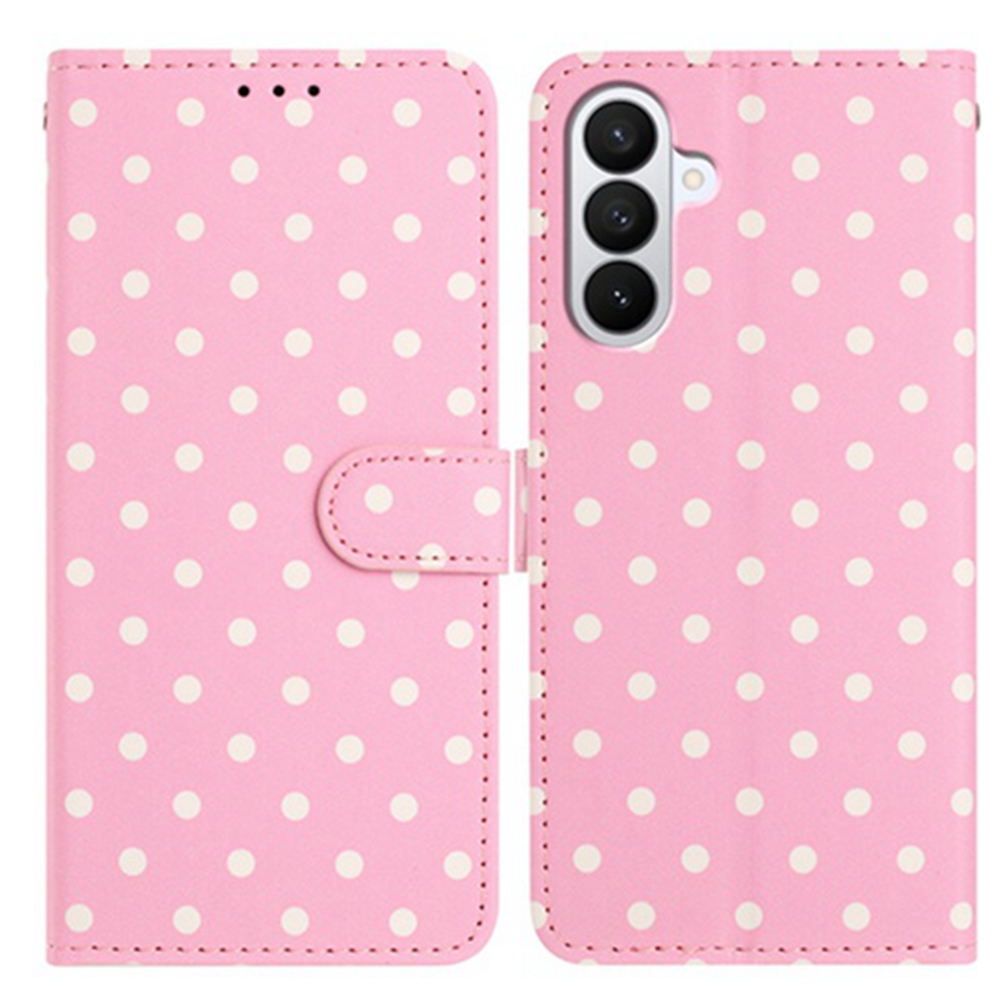  Samsung Galaxy A27 5G Fodral Med Prickmönster Rosa/Vit