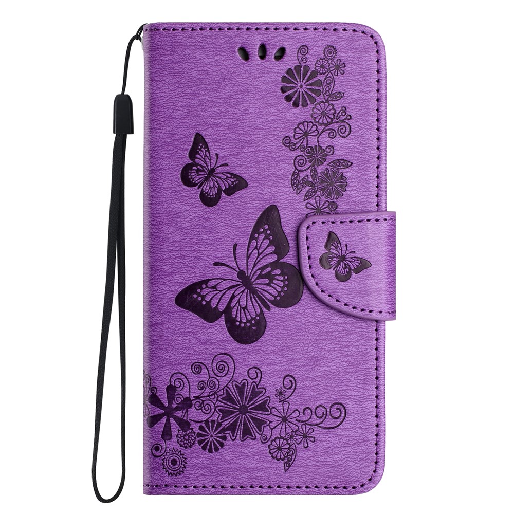  Samsung Galaxy A27 5G Fodral Läder Fjärilar Lila