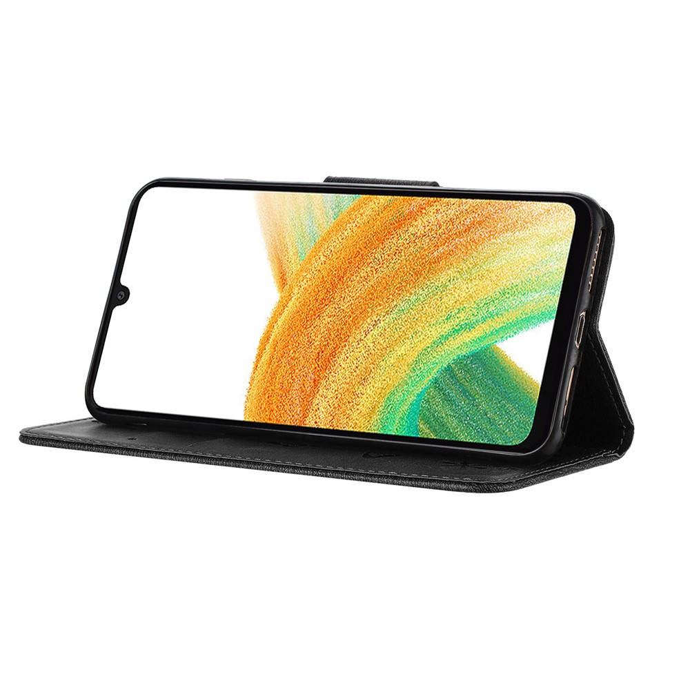  Samsung Galaxy A27 5G Fodral Läder Fjärilar Svart