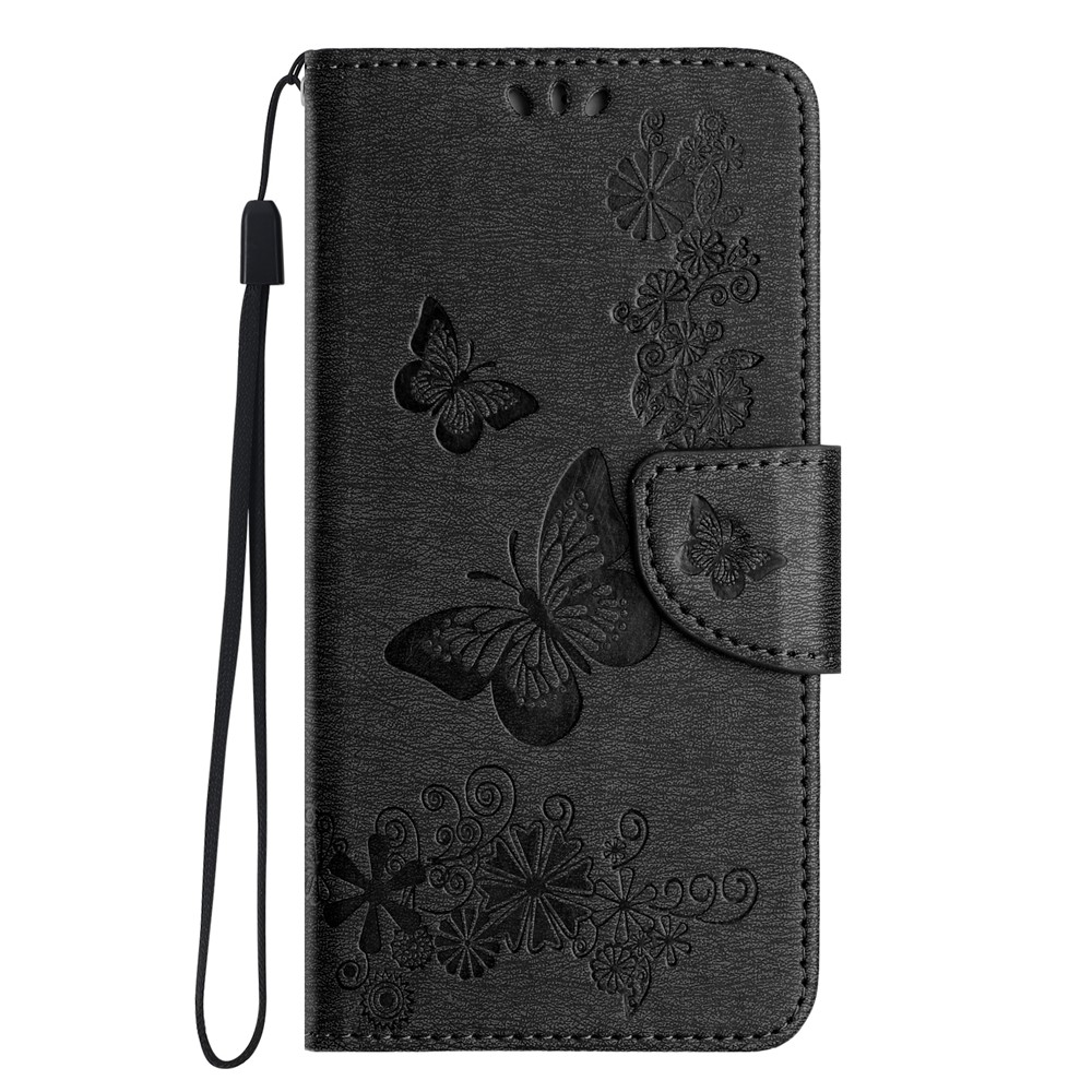  Samsung Galaxy A27 5G Fodral Läder Fjärilar Svart