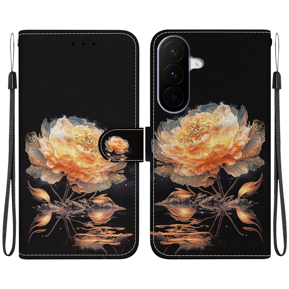  Samsung Galaxy A27 5G Fodral Läder Blomma Guld