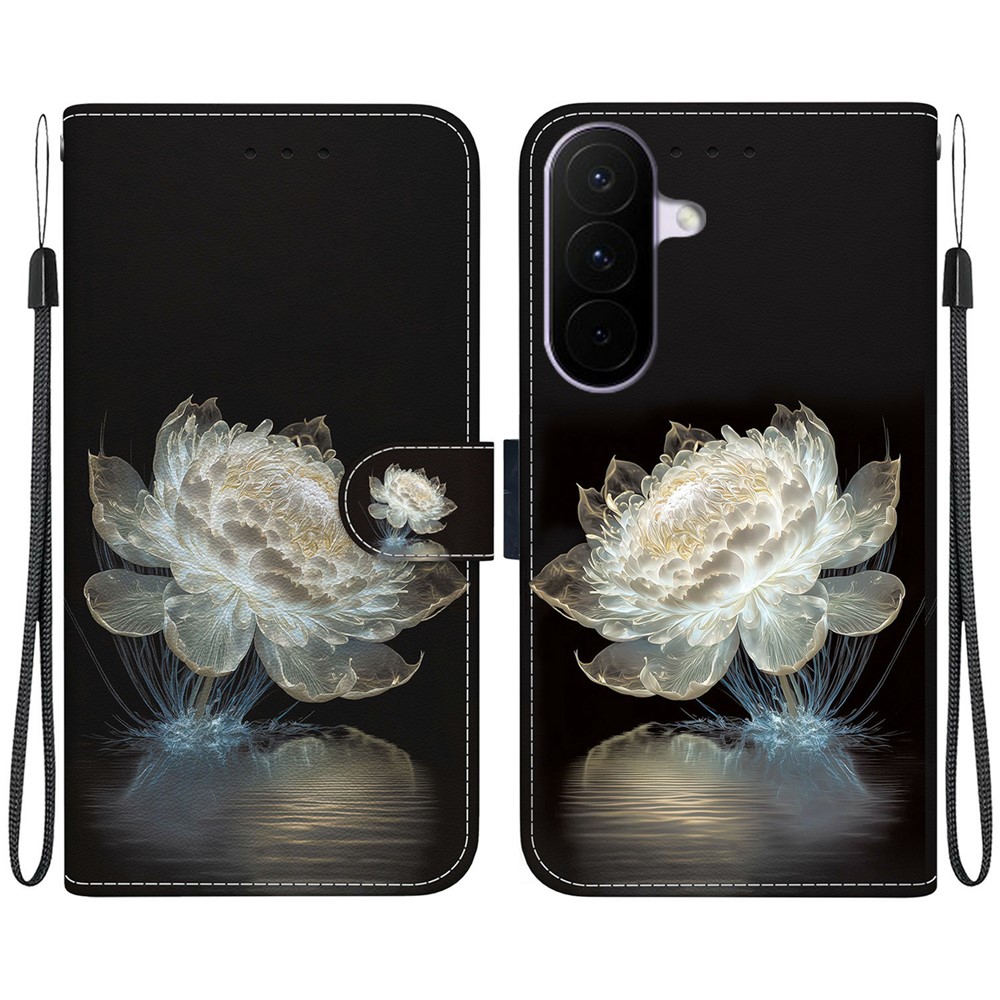  Samsung Galaxy A27 5G Fodral Läder Blomma Vit
