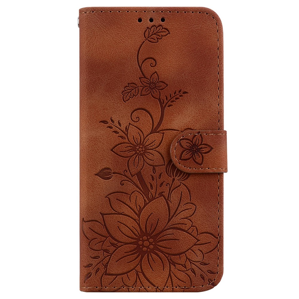  Samsung Galaxy A27 5G Fodral Läder Blommor Brun