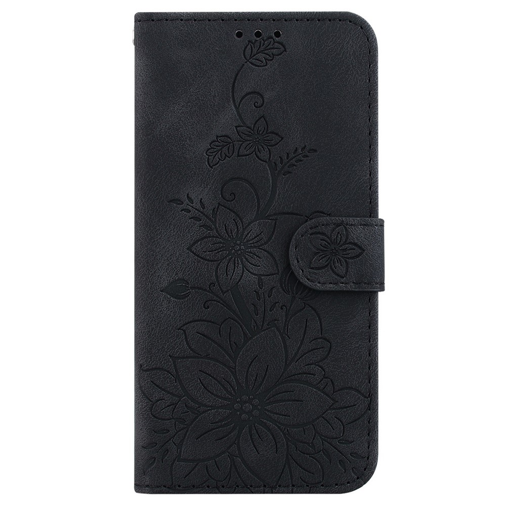  Samsung Galaxy A27 5G Fodral Läder Blommor Svart