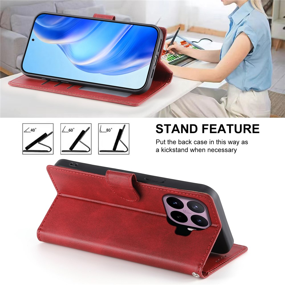  Xiaomi 17T Pro Fodral Läder Röd