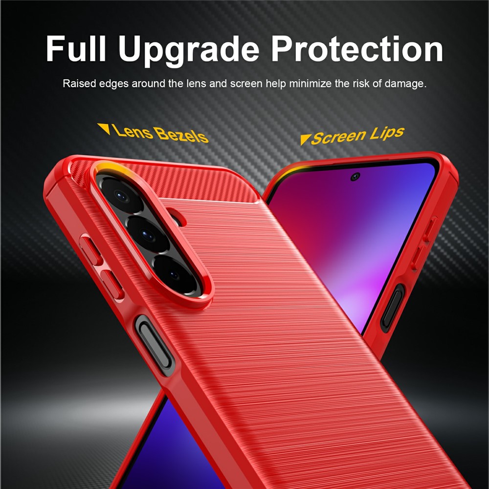  Samsung Galaxy A27 5G Skal TPU Brushed Röd