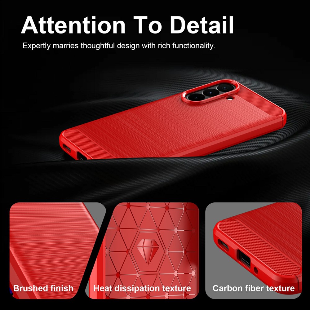  Samsung Galaxy A27 5G Skal TPU Brushed Röd