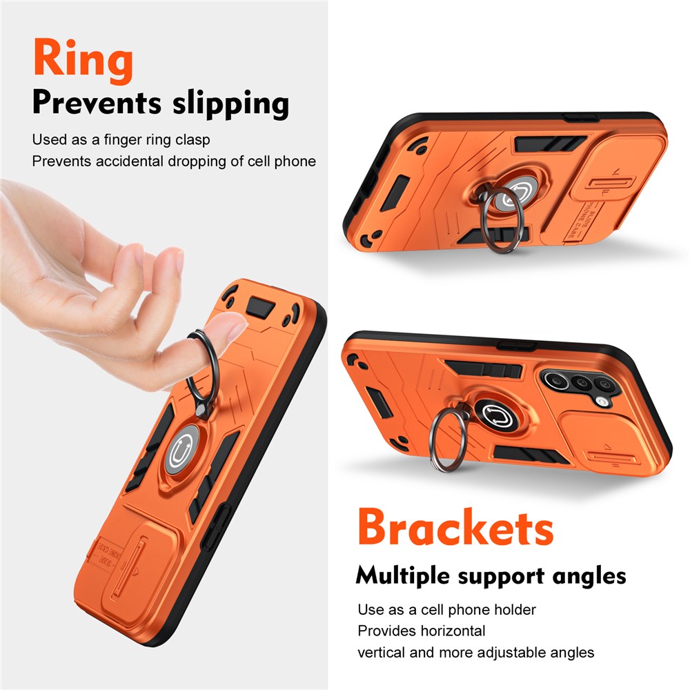  Samsung Galaxy A27 5G Skal Camshield Kickstand Orange