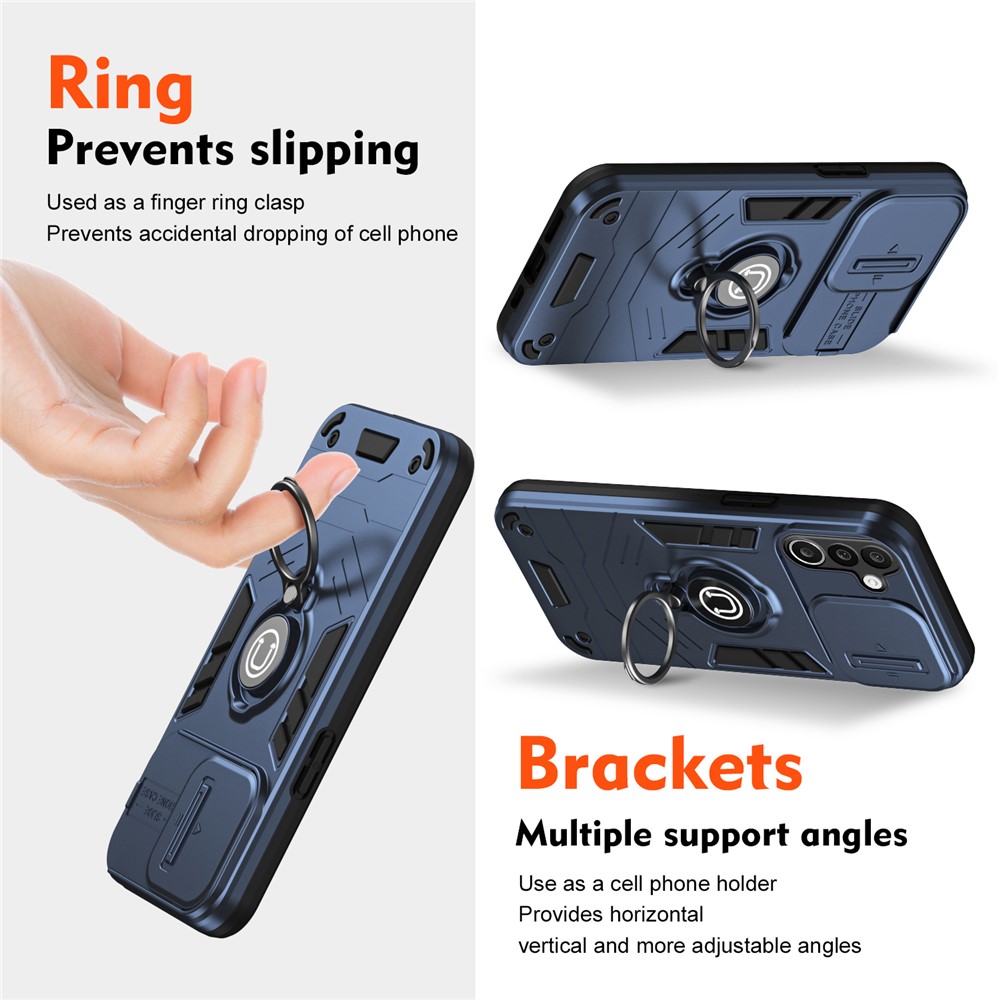  Samsung Galaxy A27 5G Skal Camshield Kickstand Blå