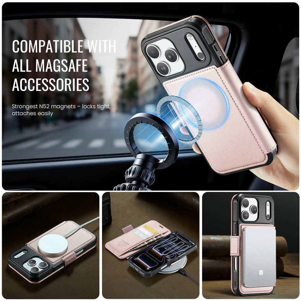 CASEME CASEME iPhone 17 Pro Max Skal RFID Plånbok Roséguld