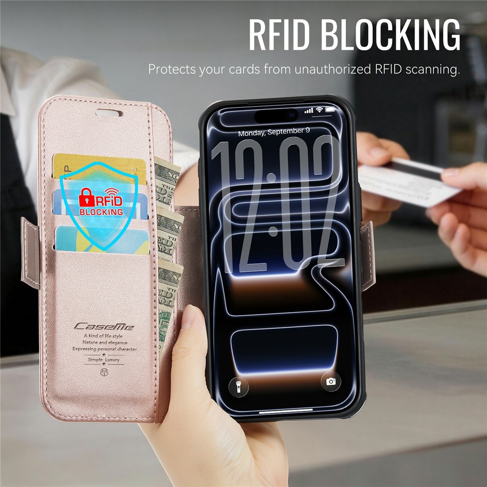 CASEME CASEME iPhone 17 Pro Max Skal RFID Plånbok Roséguld