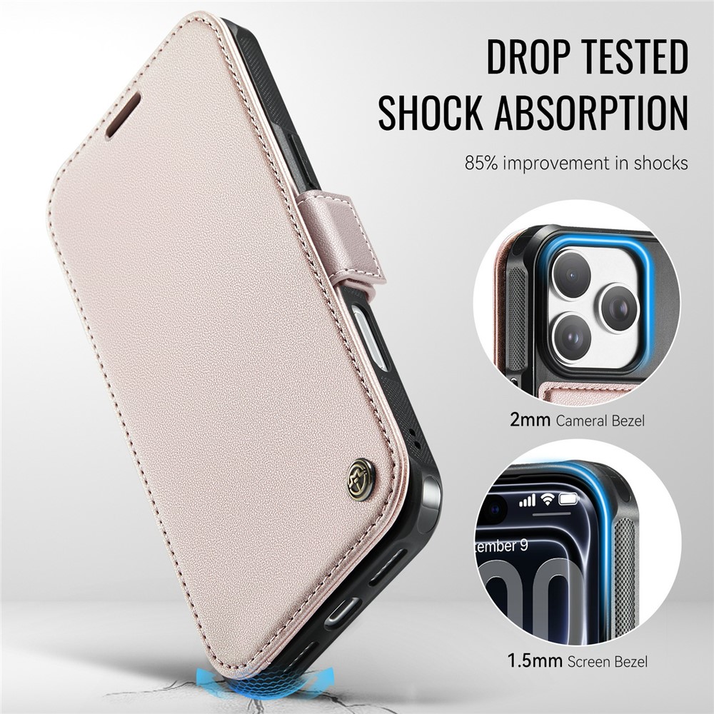 CASEME CASEME iPhone 17 Pro Max Skal RFID Plånbok Roséguld
