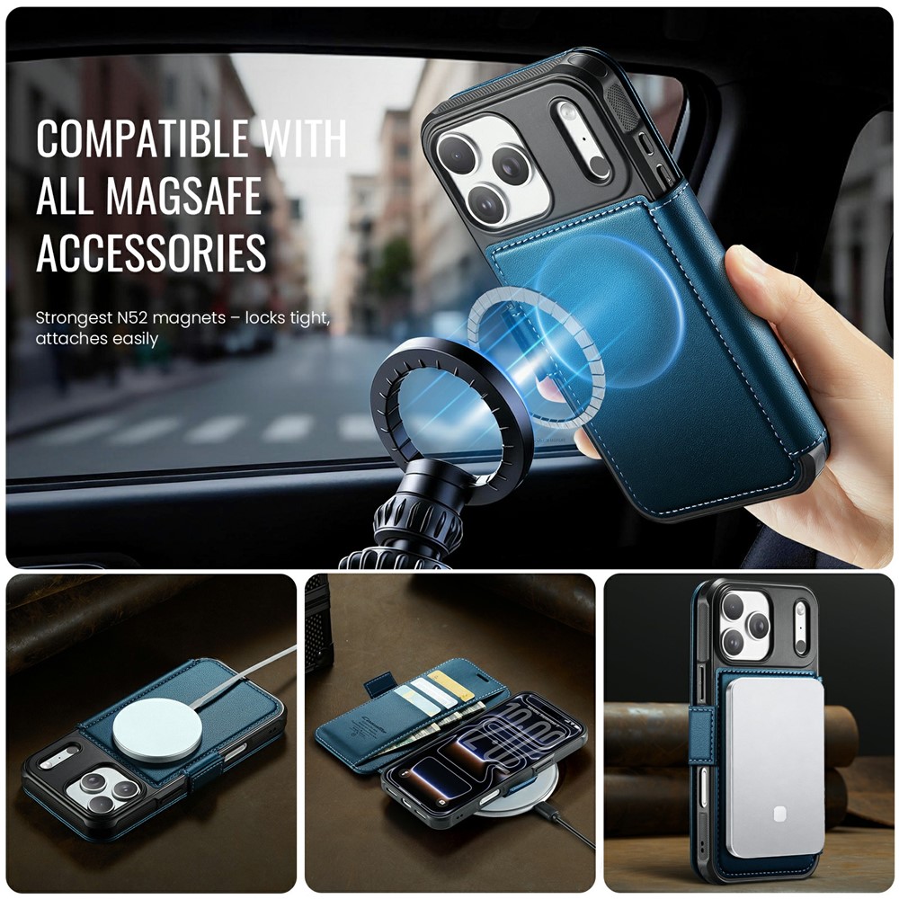 CASEME CASEME iPhone 17 Pro Max Skal RFID Plånbok Blå