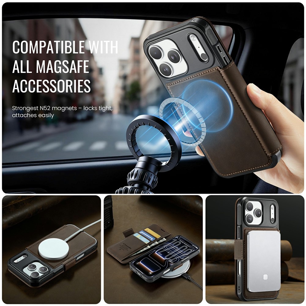 CASEME CASEME iPhone 17 Pro Max Skal RFID Plånbok Brun