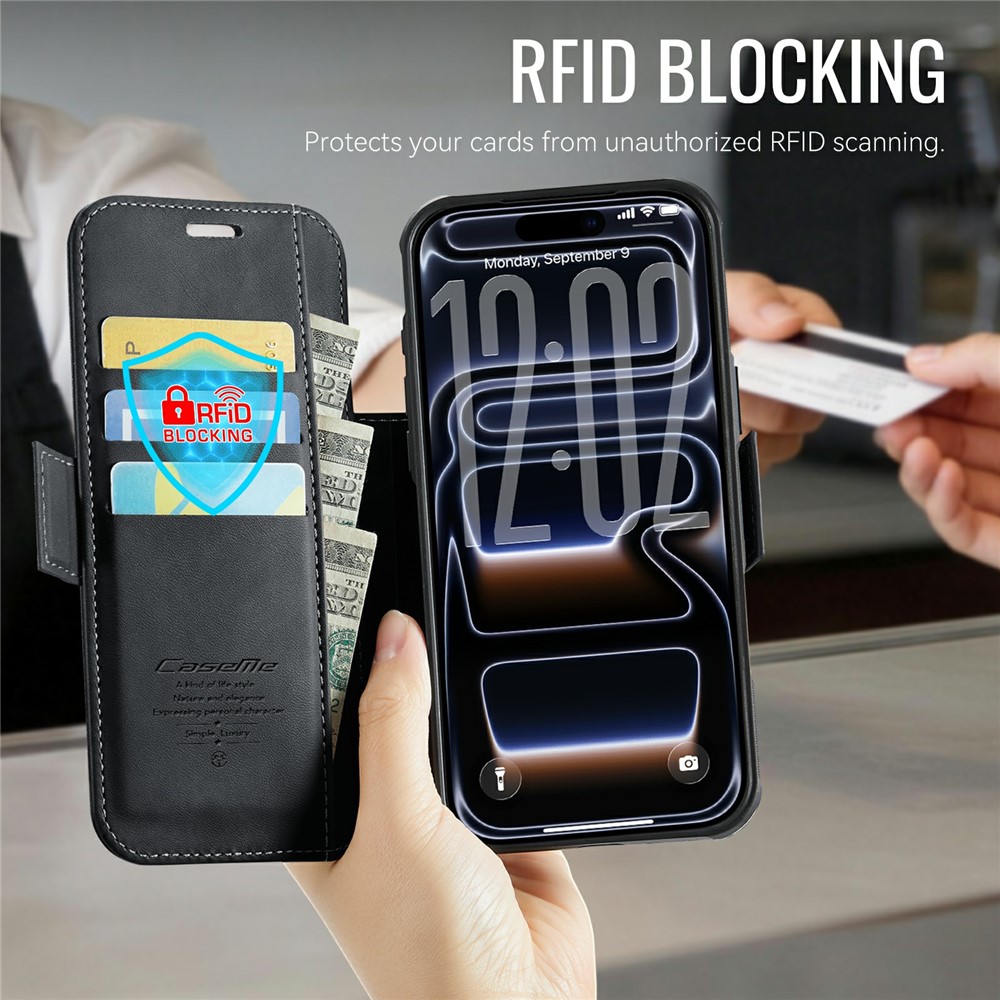 CASEME CASEME iPhone 17 Pro Max Skal RFID Plånbok Svart