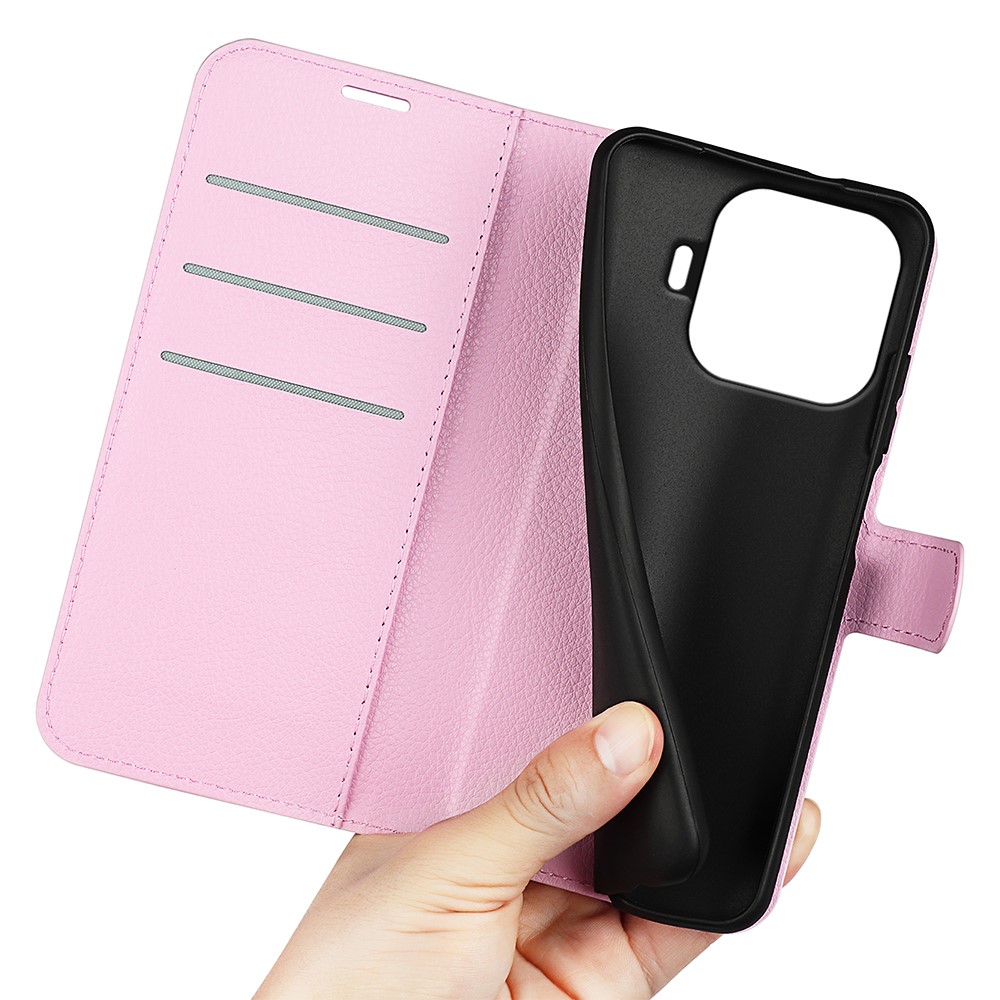  Xiaomi 17T Pro Fodral Litchi Läder Ljus Rosa