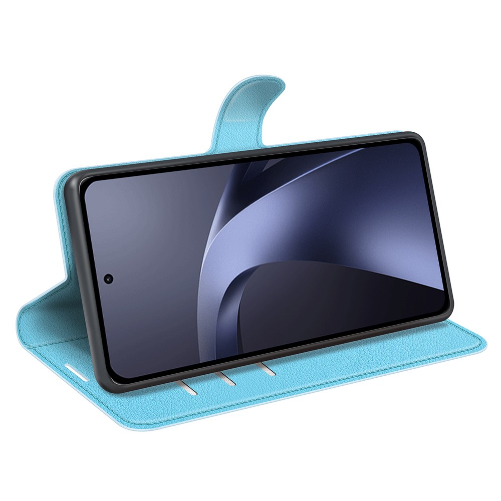  Xiaomi 17T Pro Fodral Litchi Läder Ljus Blå