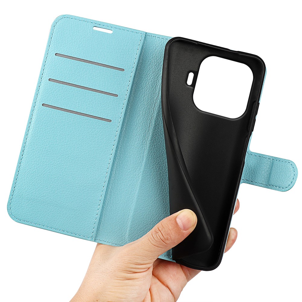  Xiaomi 17T Pro Fodral Litchi Läder Ljus Blå