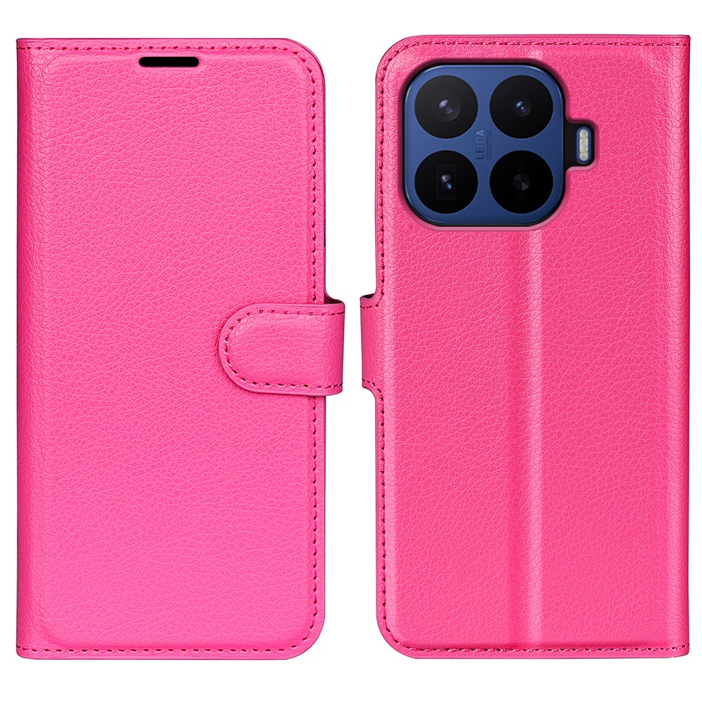  Xiaomi 17T Pro Fodral Litchi Läder Mörk Rosa