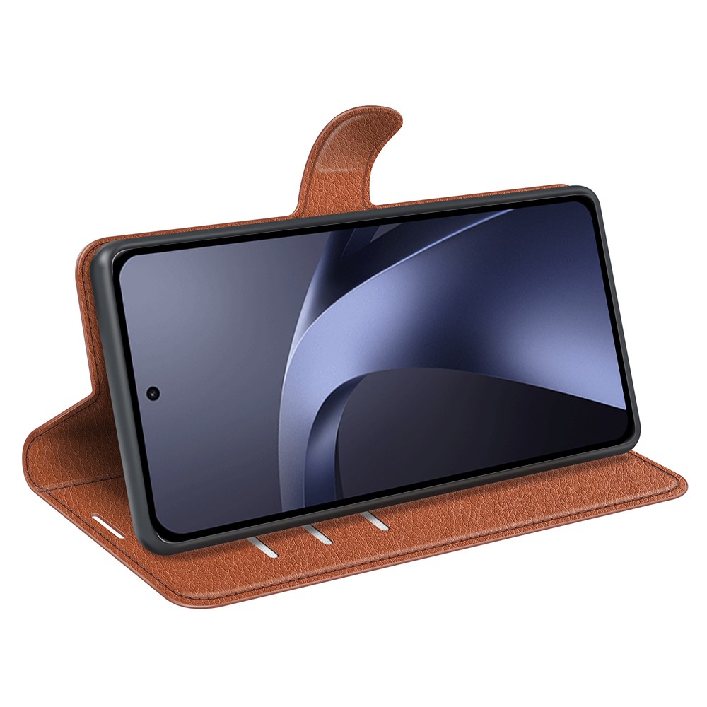  Xiaomi 17T Pro Fodral Litchi Läder Brun