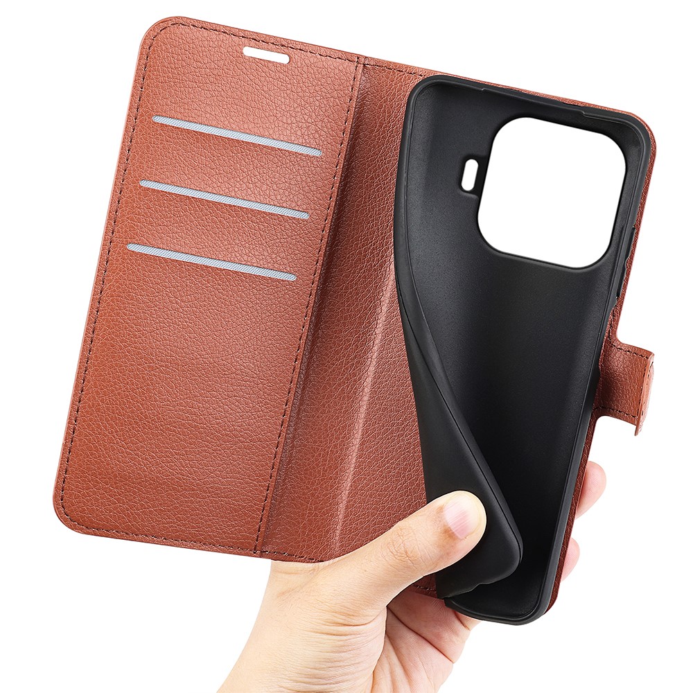  Xiaomi 17T Pro Fodral Litchi Läder Brun