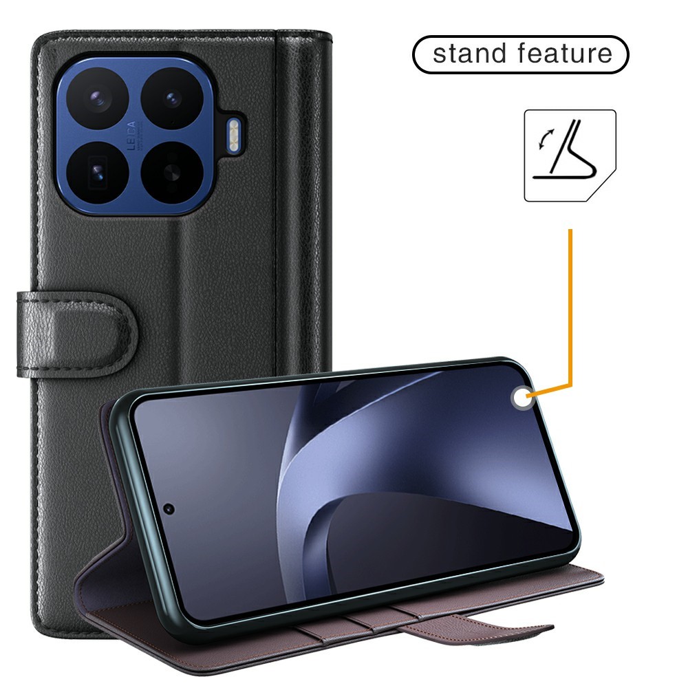  Xiaomi 17T Pro Fodral Premium Split Läder Svart