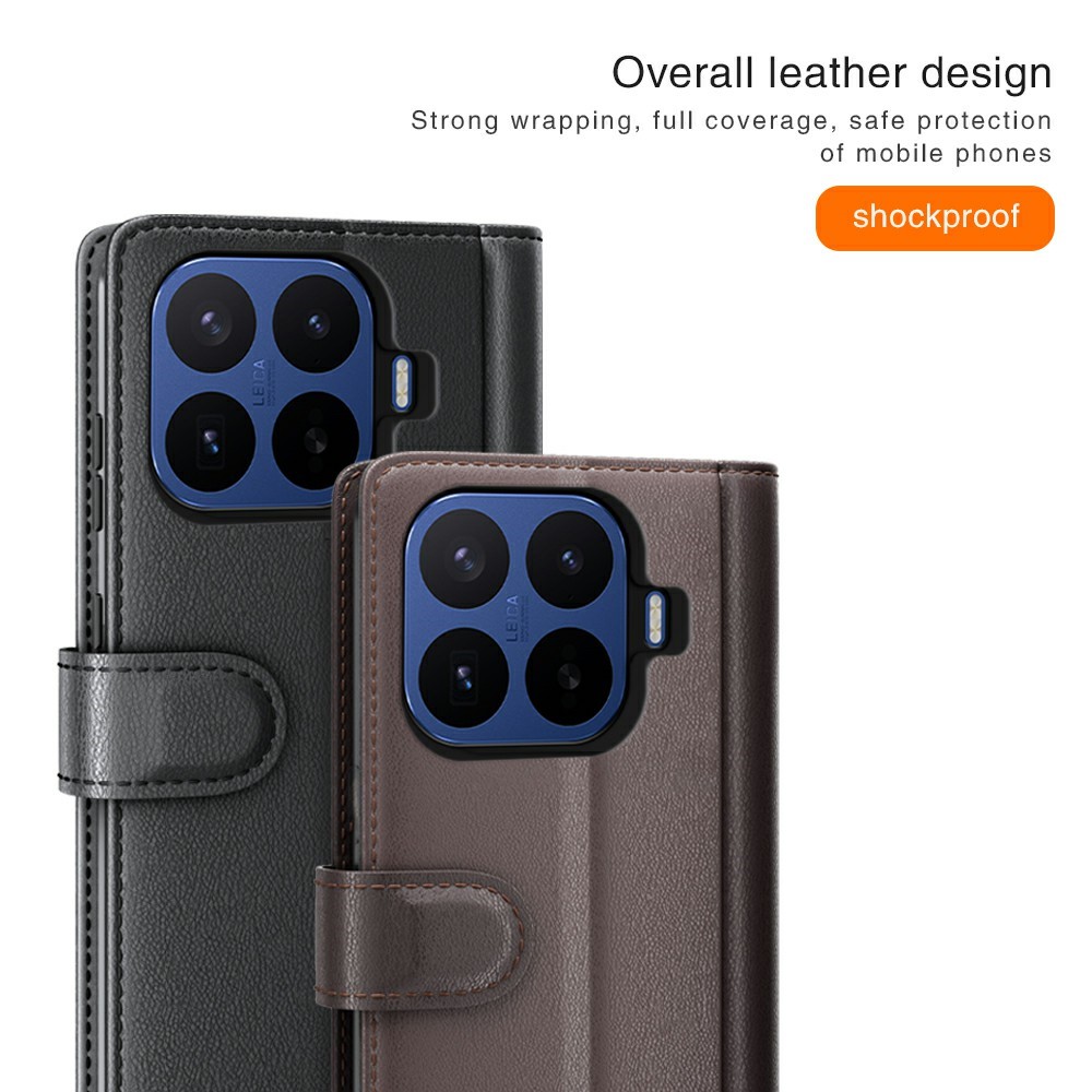  Xiaomi 17T Pro Fodral Premium Split Läder Brun
