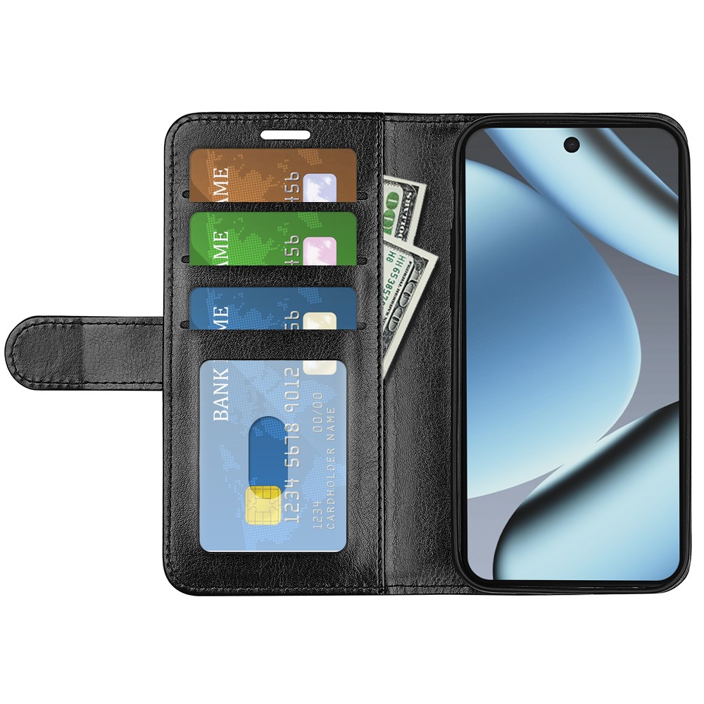  Google Pixel 11/10 Fodral Crazy Horse Läder Svart
