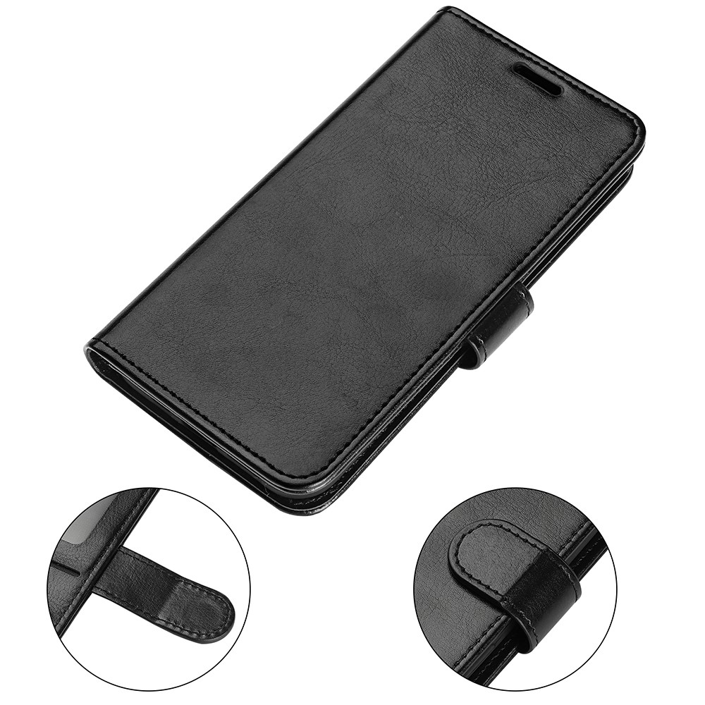  Google Pixel 11/10 Fodral Crazy Horse Läder Svart