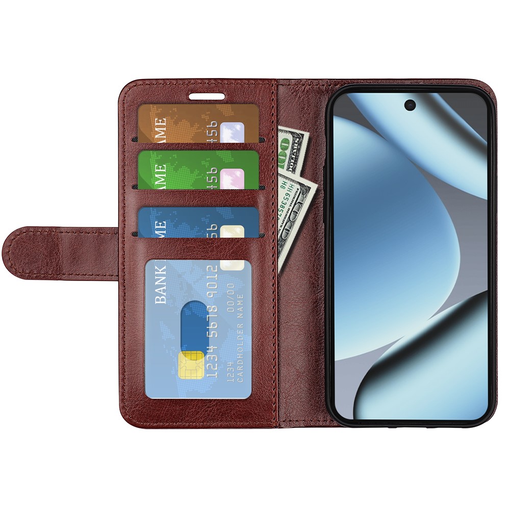  Google Pixel 11/10 Fodral Crazy Horse Läder Brun