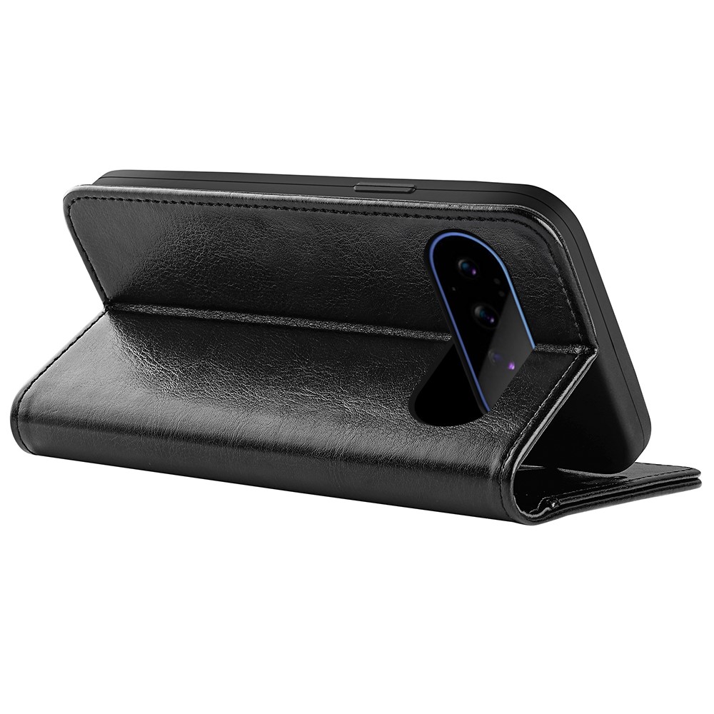  Google Pixel 11 Pro XL Fodral Crazy Horse Läder Svart