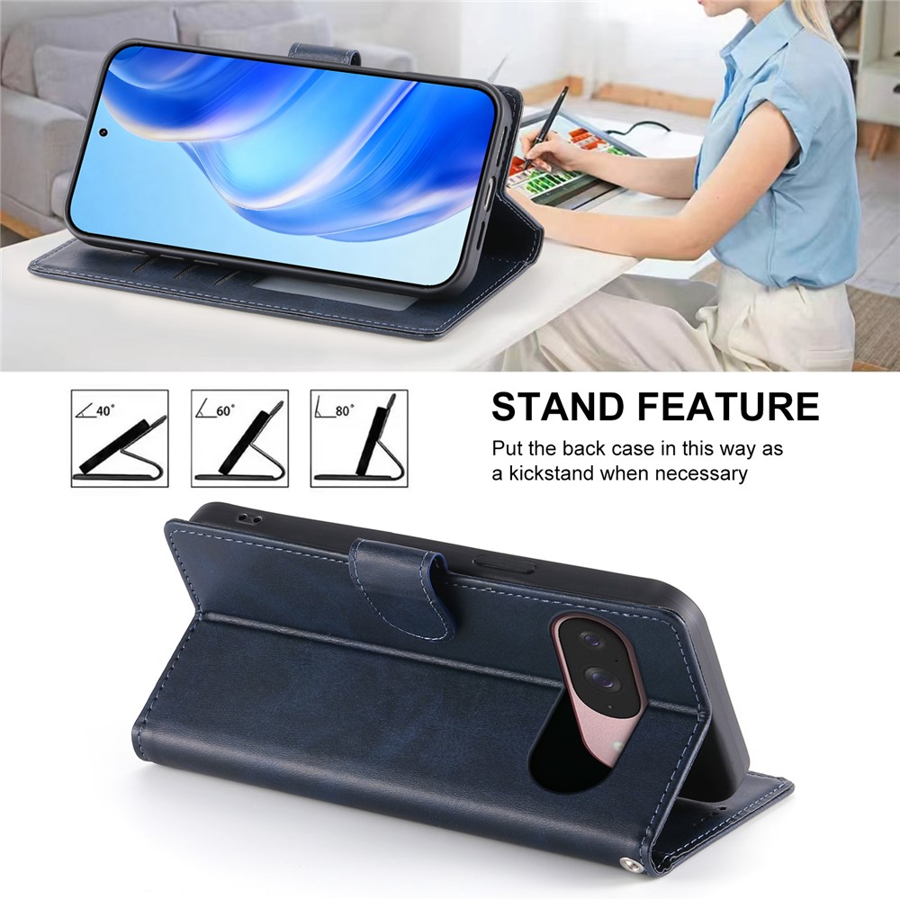  Google Pixel 11/11 Pro Fodral Läder Blå