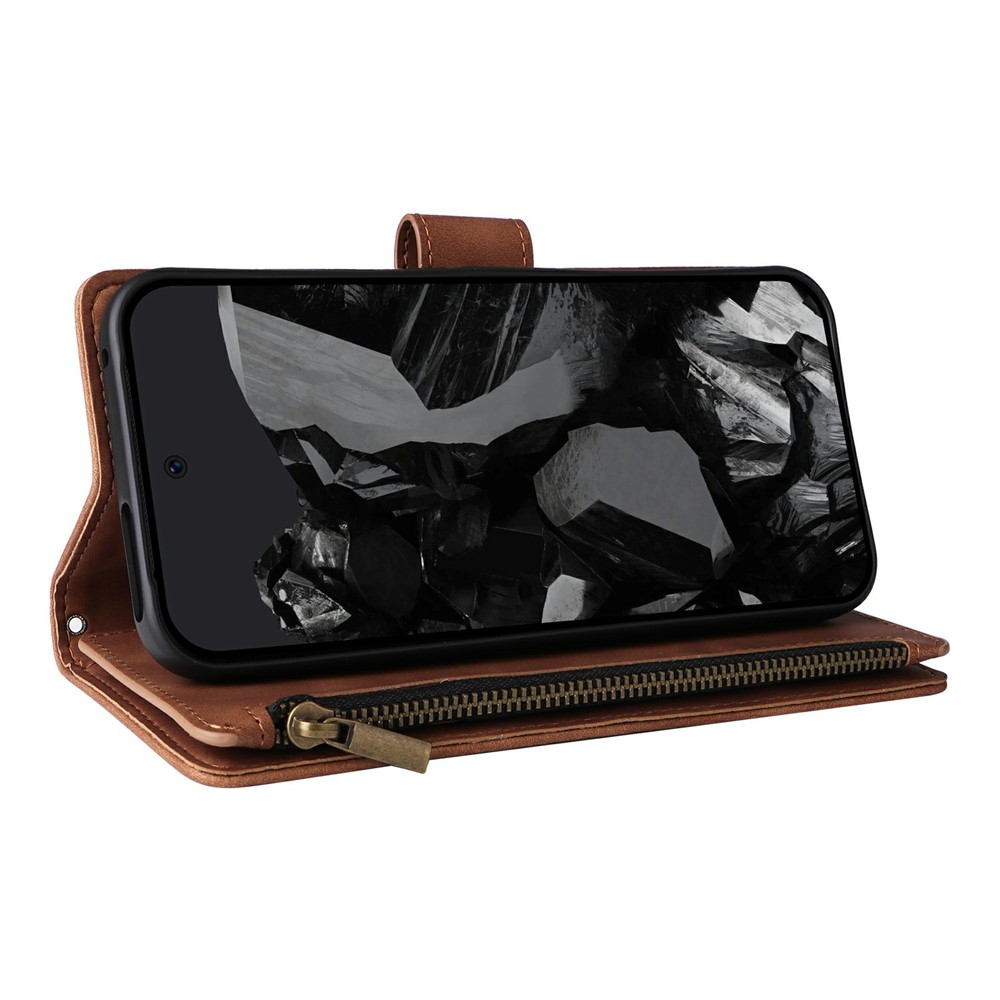  Google Pixel 11/11 Pro Fodral Läder Med Kortfack & Dragkedja