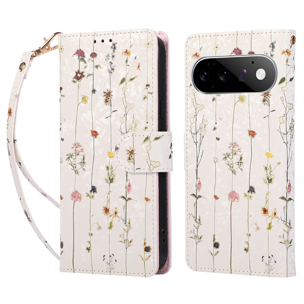  Google Pixel 11/11 Pro Fodral Med Tryck Blommor Vit