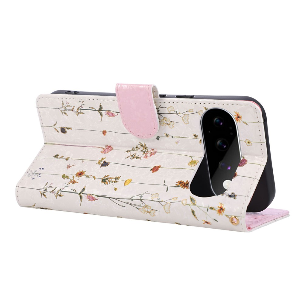  Google Pixel 11/11 Pro Fodral Med Tryck Blommor Vit