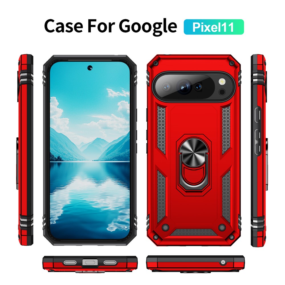  Google Pixel 11 / 11 Pro Skal Hybrid Kickstand Röd