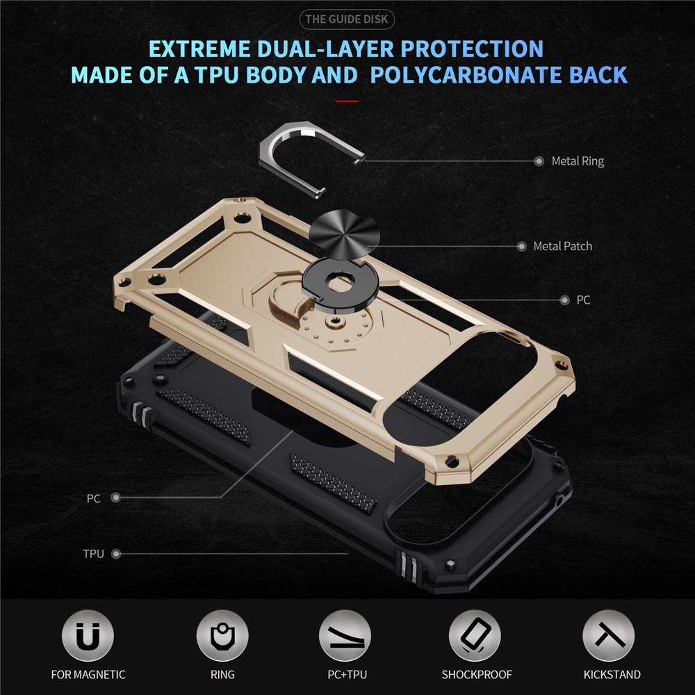  Google Pixel 11 / 11 Pro Skal Hybrid Kickstand Guld