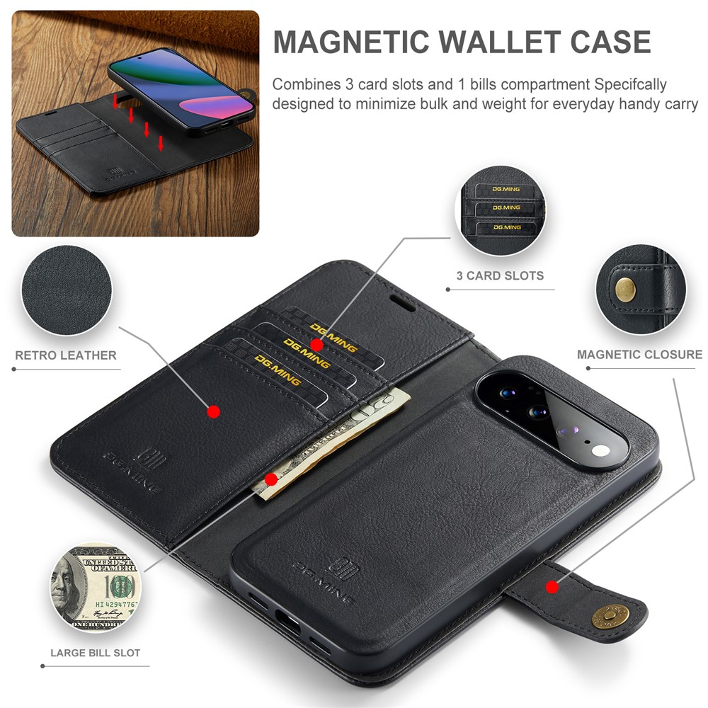 DG.MING DG.MING Google Pixel 11 Pro XL Fodral Magnet 2in1 Svart