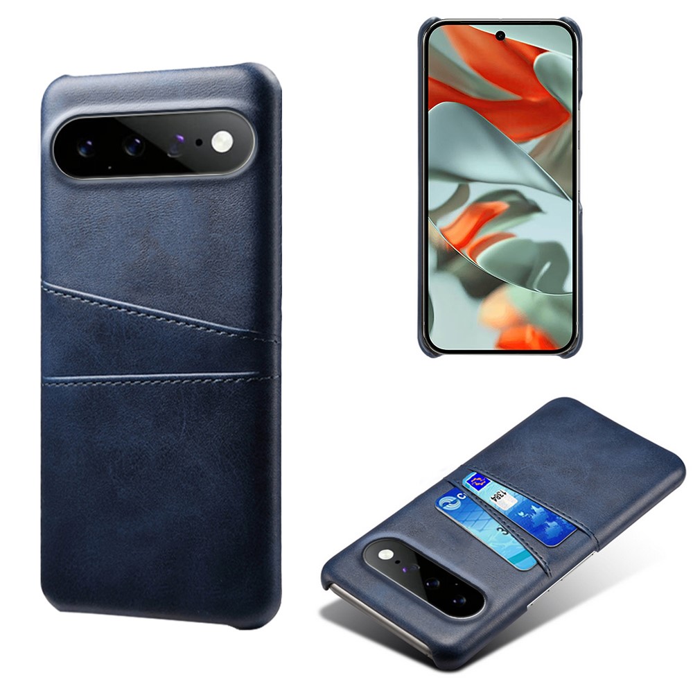  Google Pixel 11 Pro XL Skal PU Läder Med 2 Kortfack Blå