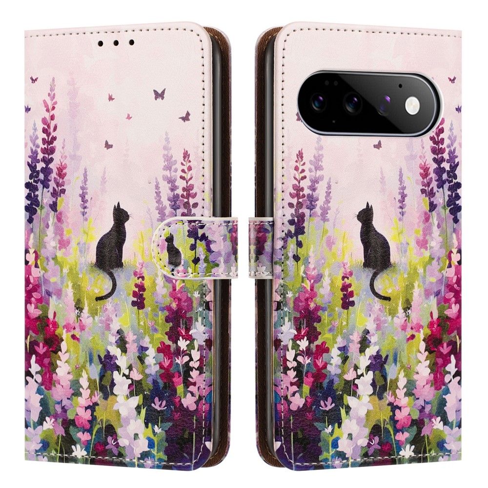  Google Pixel 11/10/10 Pro/9/9 Pro Fodral Med Mönster Blommor