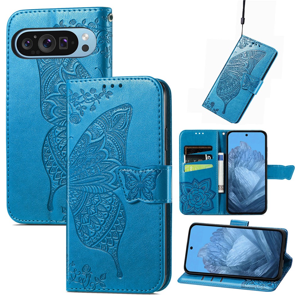  Google Pixel 11 / 11 Pro Fodral Med Mönster Fjäril Blå