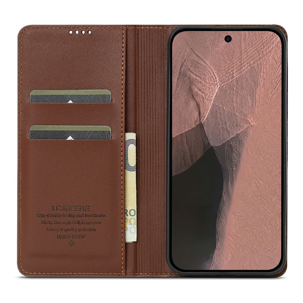 LC.IMEEKE LC.IMEEKE Google Pixel 11/11 Pro Fodral Flip Läder Brun